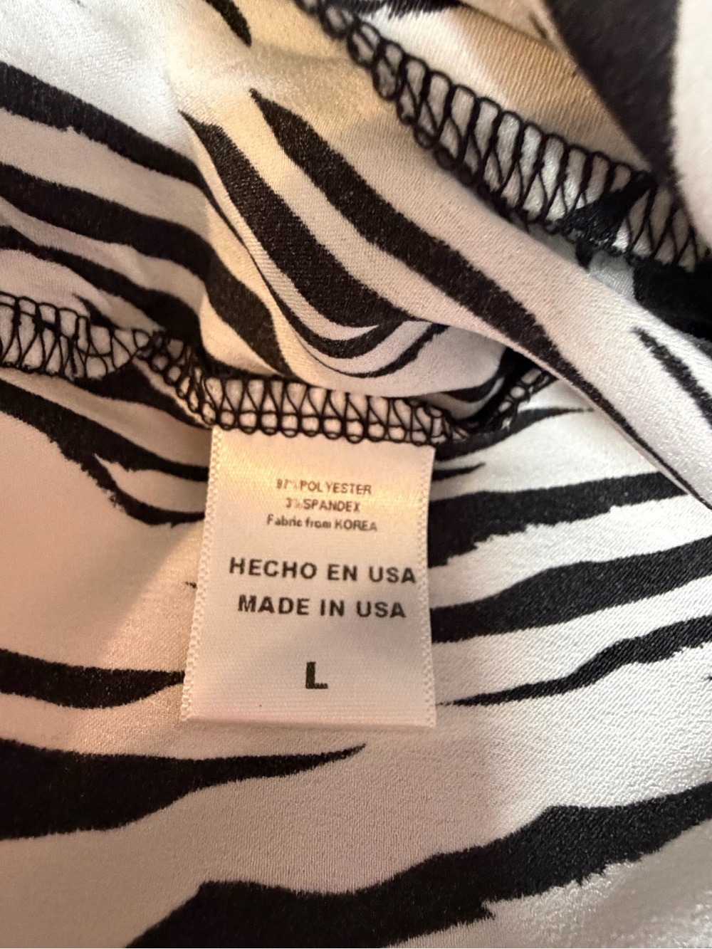 Renee C USA Large Black White Zebra Print Wide Leg Palazzo Pull On Pants - Picture 4 of 12